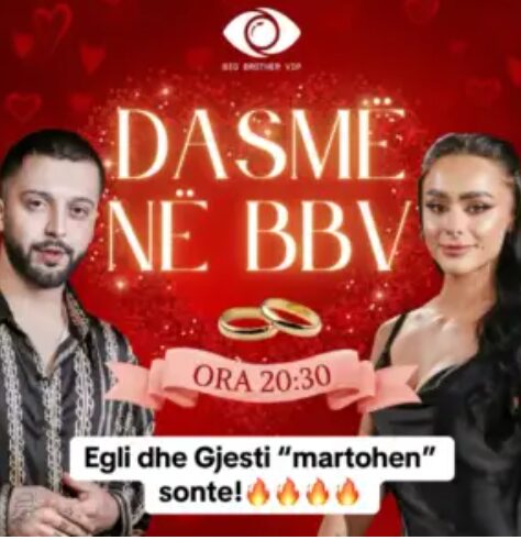 Dasmë në Big Brother VIP: Egli dhe Gjesti kurorëzojnë lidhjen e tyre në shtëpi... JA DATA!!!