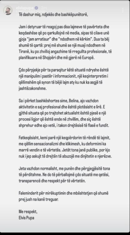 Reagon për herë të parë Elvis Pupa pas shpalljes në kërkim nga autoritetet australiane