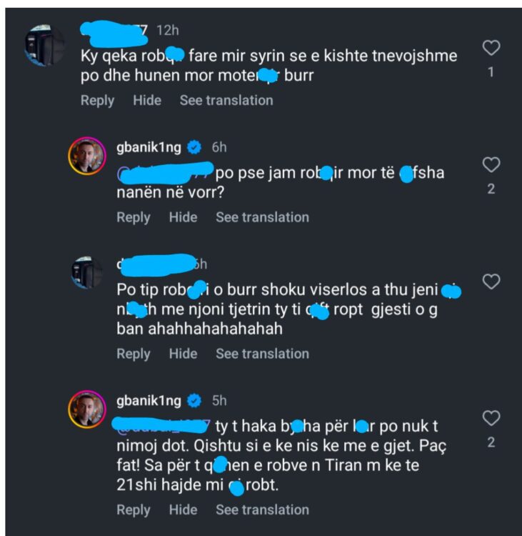 G-Bani sherr banal me një person pas ndërhyrjes në hundë, degradon situata:Të q*fsha...
