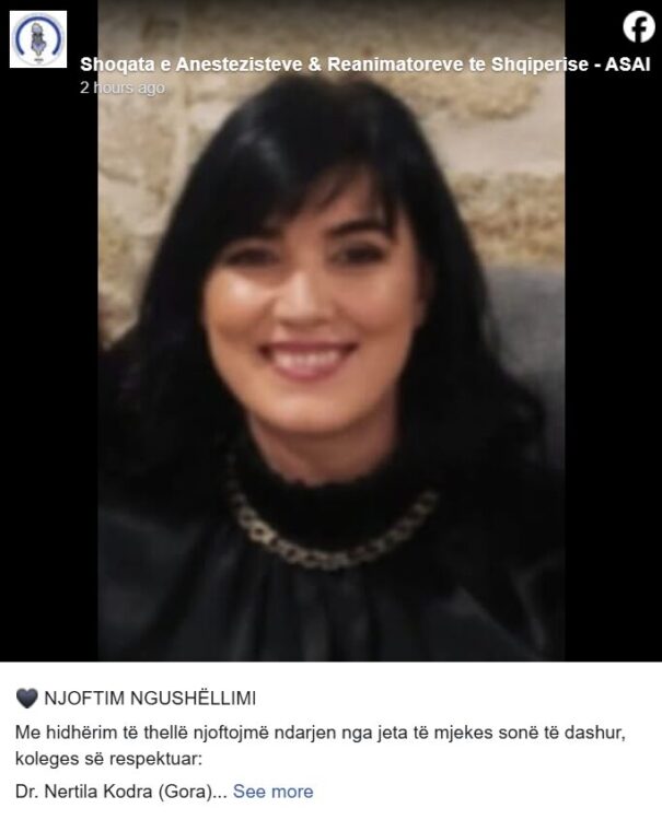 Mjekësia në Zl! Mbyll sytë përgjithmonë mjekja e njohur, kolegët e saj në lot dhe vaj! (Foto)