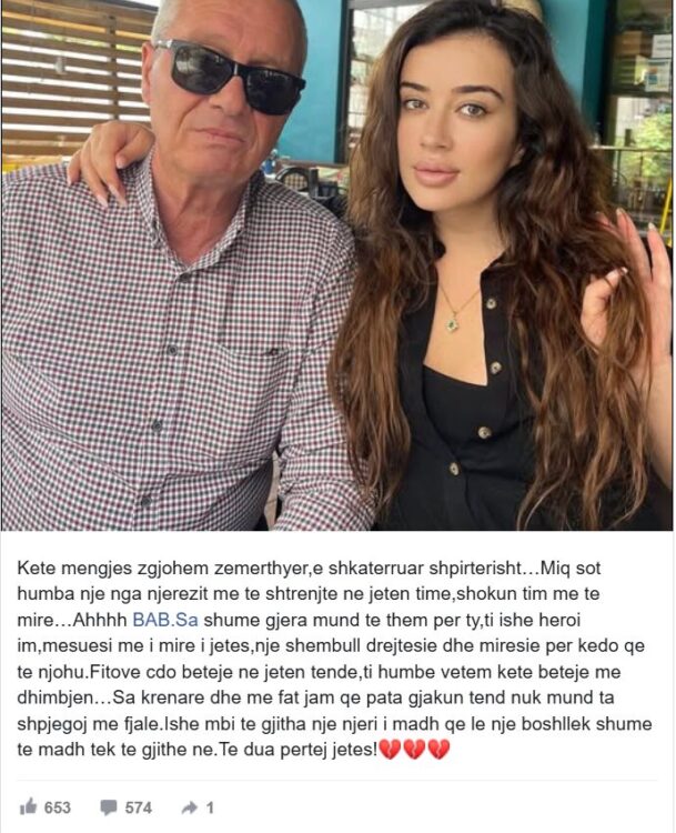 Media në Zl! Ndahet nga jeta gazetari i njohur, e bija perlot rrjetin 'O Babi im, ma perqafo shume...'