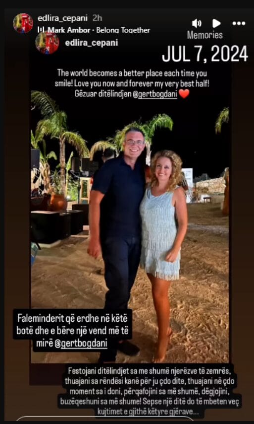 Prekëse! Sot Gert Bogadani do festonte ditëlindjen, Edlira jep mesazhin e fortë dhe bënë dedikimin e ndjerë për të!
